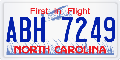 NC license plate ABH7249