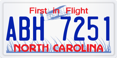 NC license plate ABH7251