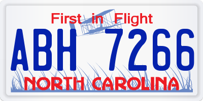 NC license plate ABH7266