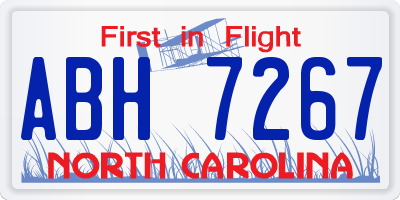 NC license plate ABH7267