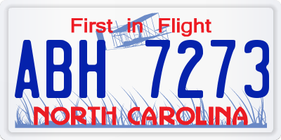 NC license plate ABH7273