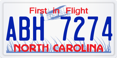 NC license plate ABH7274