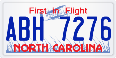 NC license plate ABH7276