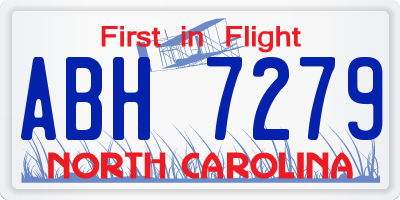 NC license plate ABH7279