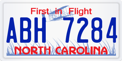 NC license plate ABH7284