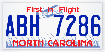 NC license plate ABH7286