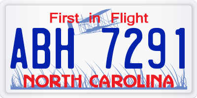 NC license plate ABH7291