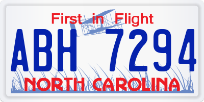 NC license plate ABH7294