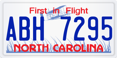 NC license plate ABH7295