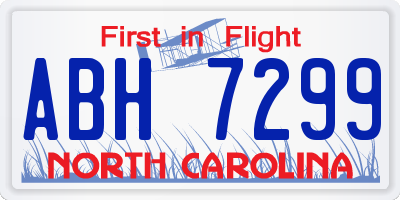 NC license plate ABH7299