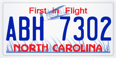 NC license plate ABH7302