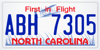 NC license plate ABH7305