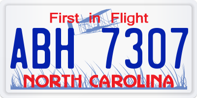 NC license plate ABH7307