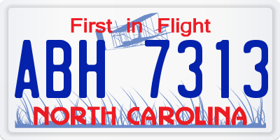 NC license plate ABH7313
