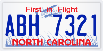 NC license plate ABH7321
