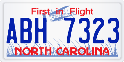 NC license plate ABH7323