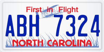 NC license plate ABH7324