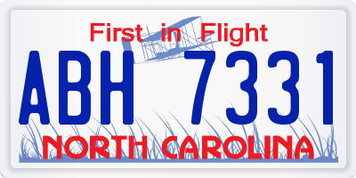 NC license plate ABH7331