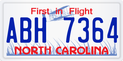 NC license plate ABH7364