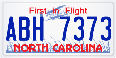 NC license plate ABH7373