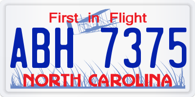NC license plate ABH7375