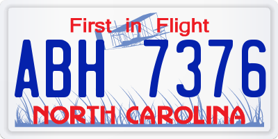 NC license plate ABH7376