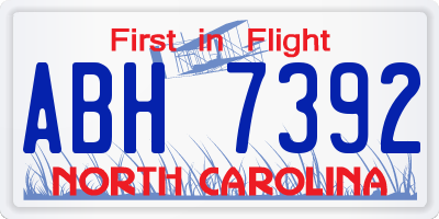 NC license plate ABH7392
