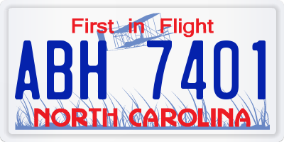 NC license plate ABH7401