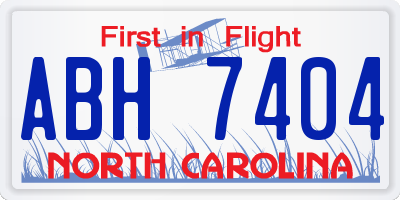 NC license plate ABH7404