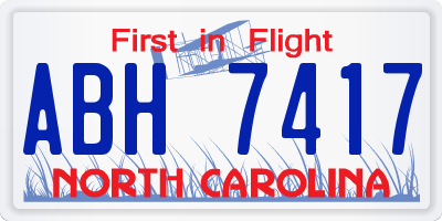 NC license plate ABH7417