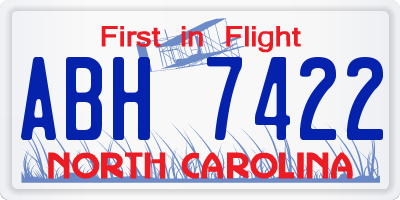NC license plate ABH7422