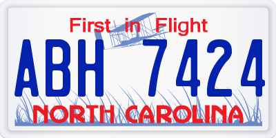 NC license plate ABH7424
