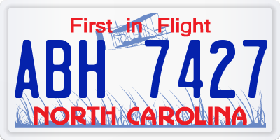 NC license plate ABH7427