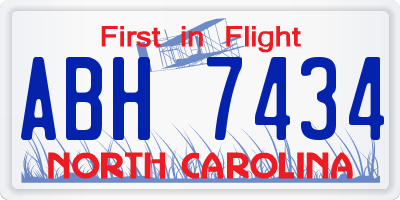 NC license plate ABH7434