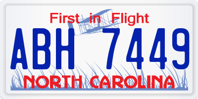 NC license plate ABH7449