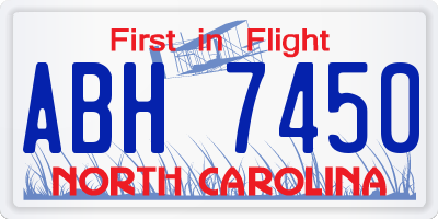 NC license plate ABH7450