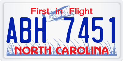NC license plate ABH7451