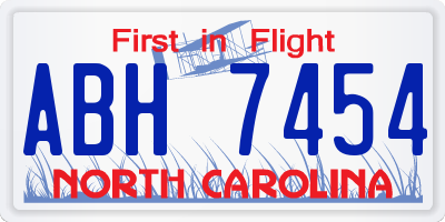 NC license plate ABH7454