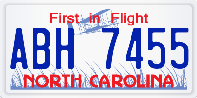 NC license plate ABH7455