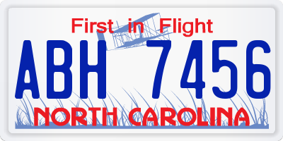 NC license plate ABH7456