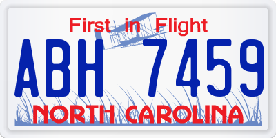 NC license plate ABH7459