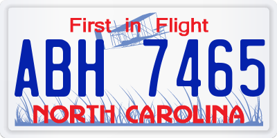 NC license plate ABH7465