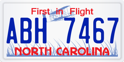 NC license plate ABH7467