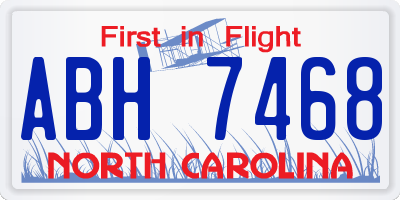 NC license plate ABH7468