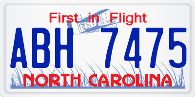 NC license plate ABH7475
