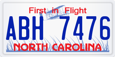 NC license plate ABH7476