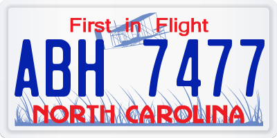 NC license plate ABH7477