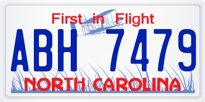 NC license plate ABH7479