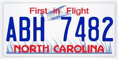 NC license plate ABH7482