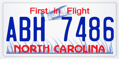 NC license plate ABH7486